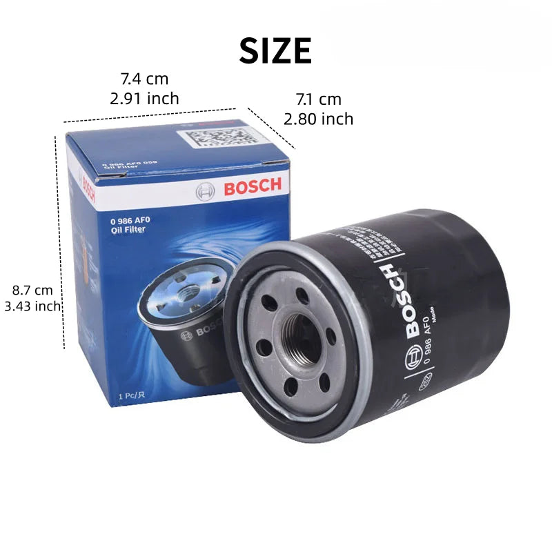 Filtro olio Bosch AF0059 per Honda Accord, Civic, Clarity, Crosstour, CR-V, CR-Z, Element, Fit, HR-V, Insight, Odyssey [codice originale: 30A4000100]