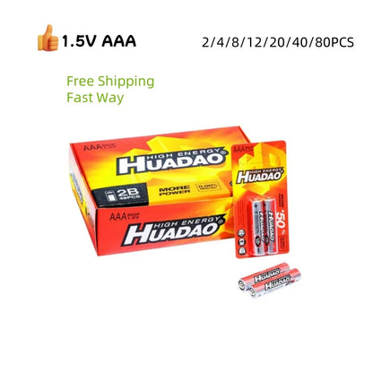 2-80 Batterie AAA 1.5V R03 Monouso al Zinco per Luci LED, Mouse, Calcolatrici, Giocattoli Elettrici, Telecomandi