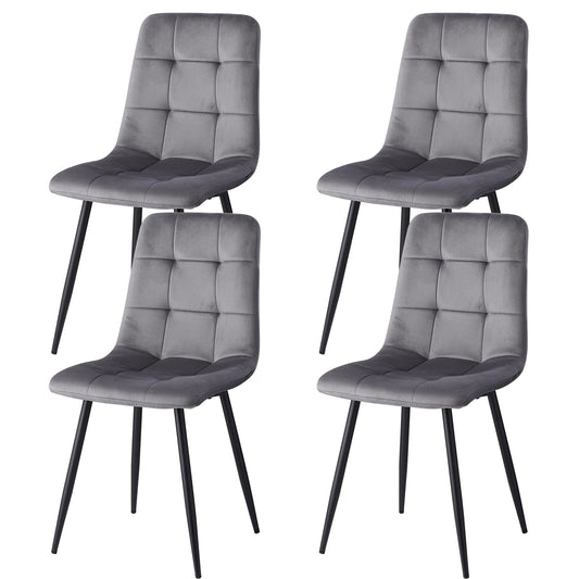 EGOONM Set di 2/4/6 sedie da pranzo, sedie imbottite, sedia di design con schienale, seduta in velluto, struttura in metallo, cucina, soggiorno