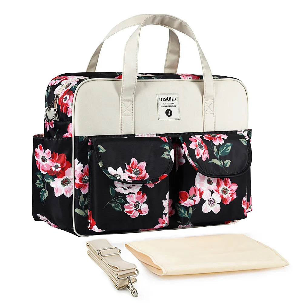 Borsa per pannolini impermeabile di nuovo stile borsa da viaggio Messenger di grande capacità borse multifunzionali per passeggino madre maternità