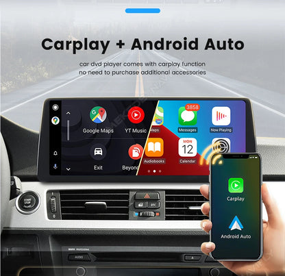 Sistema Multimediale Intelligente MEKEDE con CarPlay Wireless e Android Auto per BMW X5 E70 X6 E71, Schermo QLED da 10.25/12.3 Pollici, Android 14, CPU Snapdragon, Radio e Navigazione GPS per Auto