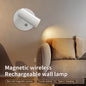 Faretto LED ricaricabile USB Lampada da parete magnetica senza fili Sensore tattile Dimmerabile Faretto per camera da letto per porta dell'armadio a 3 colori