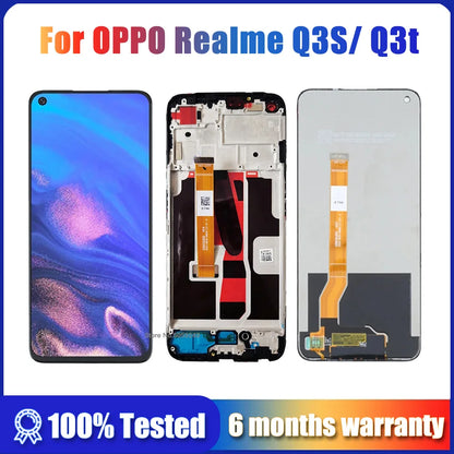 Display LCD originale da 6,6" per Realme Q3s, schermo touch screen digitalizzatore di ricambio per OPPO Realme Q3s / Q3t, gruppo schermo LCD per telefono.