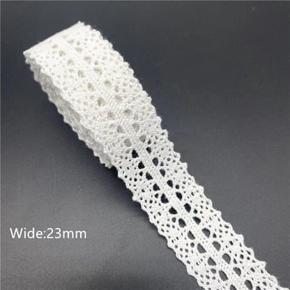 10mm-50mm 2 metri di nastro di pizzo di cotone 100% bianco per abbigliamento tessuto da cucito rifiniture in cotone all'uncinetto nastro di pizzo accessori fatti a mano