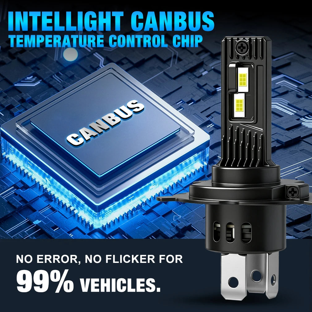 Fari LED XSTORM H4 Canbus, Lampadine LED H7 per Fendinebbia, 100W 30000LM, Lampadine LED 9005 H11 per Auto, Lampade a Diodi Turbo 12V