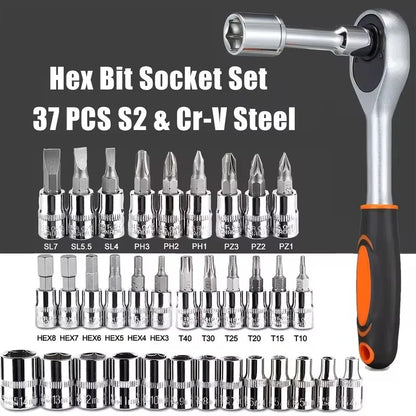 Kit di Riparazione Auto da 46 Pezzi con Attrezzi a Cricchetto Verdi per Manutenzione Veicoli