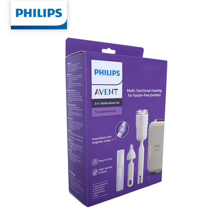 Set di spazzole per biberon Philips AVENT, kit di spazzole multifunzionali per la pulizia dei tettarelle dei biberon, per accessori per l'alimentazione dei neonati