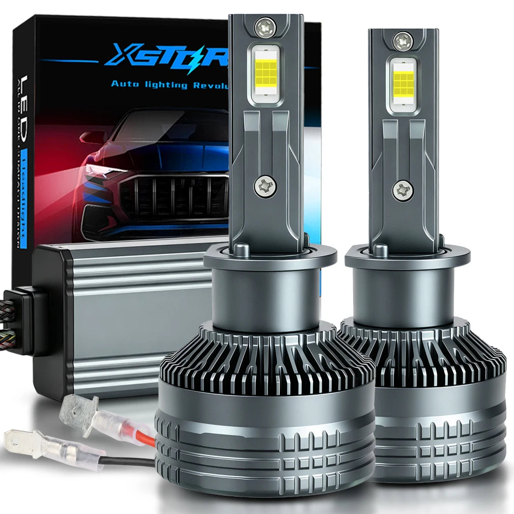 Faro LED XSTORM H7 Canbus 400W 80000LM H1 H4 9005 9006 Luci LED per Auto ad Alta Potenza con Ventola Turbo 12V 24V 6000k