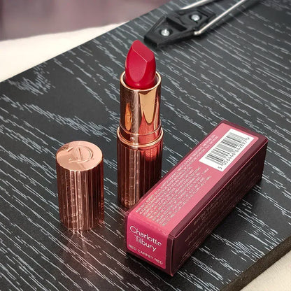 Charlotte Brand Blush in stick colorato, lucidalabbra idratante al collagene, rossetto in tubetto oro con diamante rosa, cosmetici Tilbury