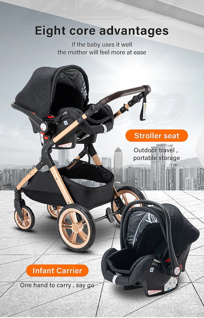 Passeggino 3 in 1 Passeggino multifunzionale Facile da viaggio pieghevole Seggiolino di sicurezza per carrozzina portatile Standard UE Spedizione gratuita