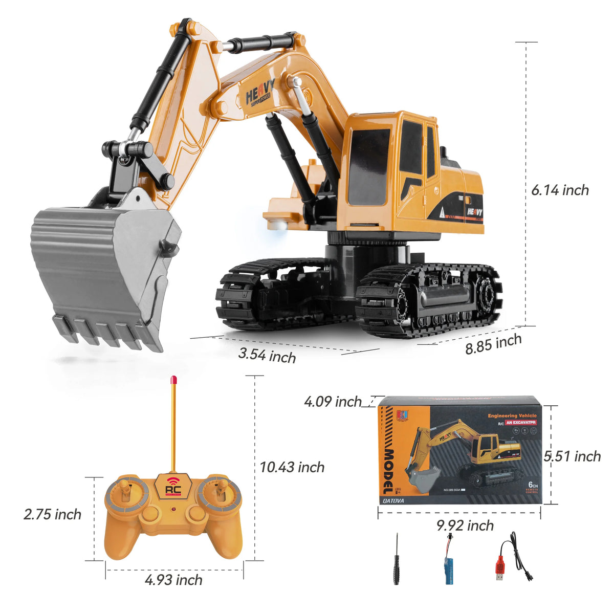 ZWN 1/16 1/20 Escavatore telecomandato Autocarro con cassone ribaltabile Modello RC Auto giocattolo Simulazione professionale in lega Veicolo da costruzione per bambini