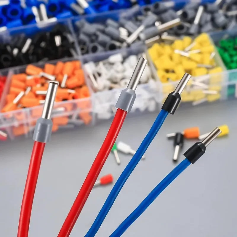 Connettori per cavi elettrici all'ingrosso, scatola di terminali a crimpare a freddo, set di giunzioni per cavi, terminali tubolari a crimpare per cablaggio fai-da-te