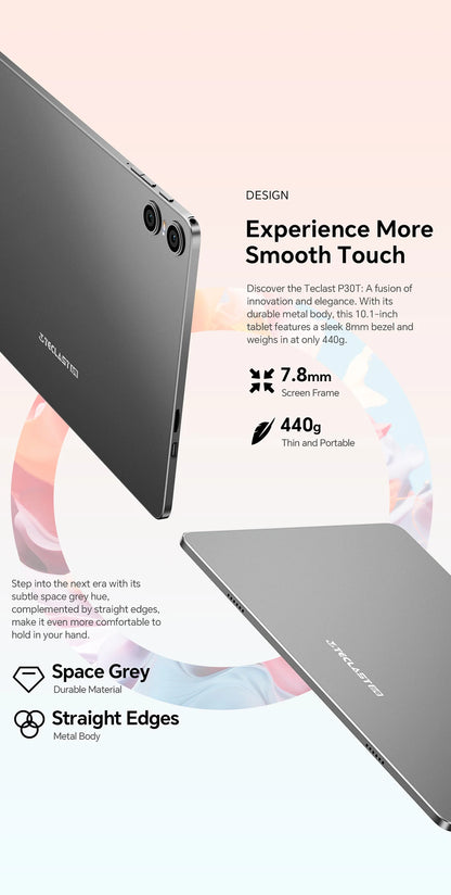 Custodia per tablet Teclast P30T, Android, 16, 10,1", 16 GB (3 GB + 13 GB) di RAM, 128 GB di ROM, CPU a 8 core, tutto in uno: custodia per P30T/tastiera/mouse/penne/auricolari/supporto.