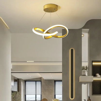 Lampada a sospensione moderna a LED con design irregolare aerodinamico Piccola lampada a sospensione creativa per camere da letto, sala da pranzo, sale studio