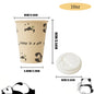 Bicchieri di carta usa e getta con motivo orso polare, polpa di bambù, panda, gatto, bicchieri di carta, stampa animalier, tazze da caffè con coperchio per uso domestico