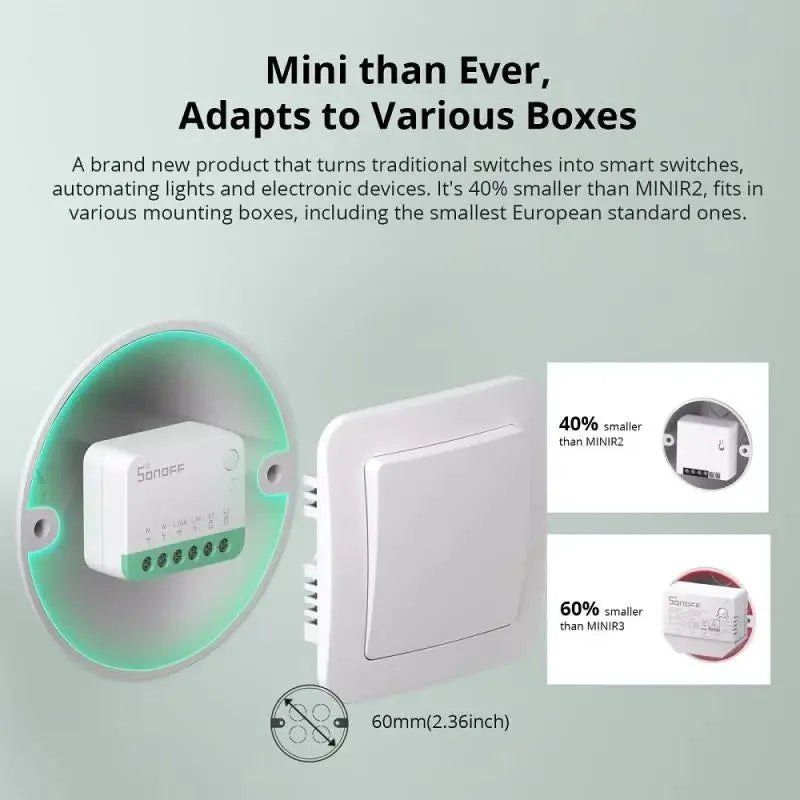 SONOFF MINI R4 Matter MINIR4M Matter Relè Sonoff Mini R4 Extreme Wifi Smart Switch Matter Alice Smart Home Control Alexa Google