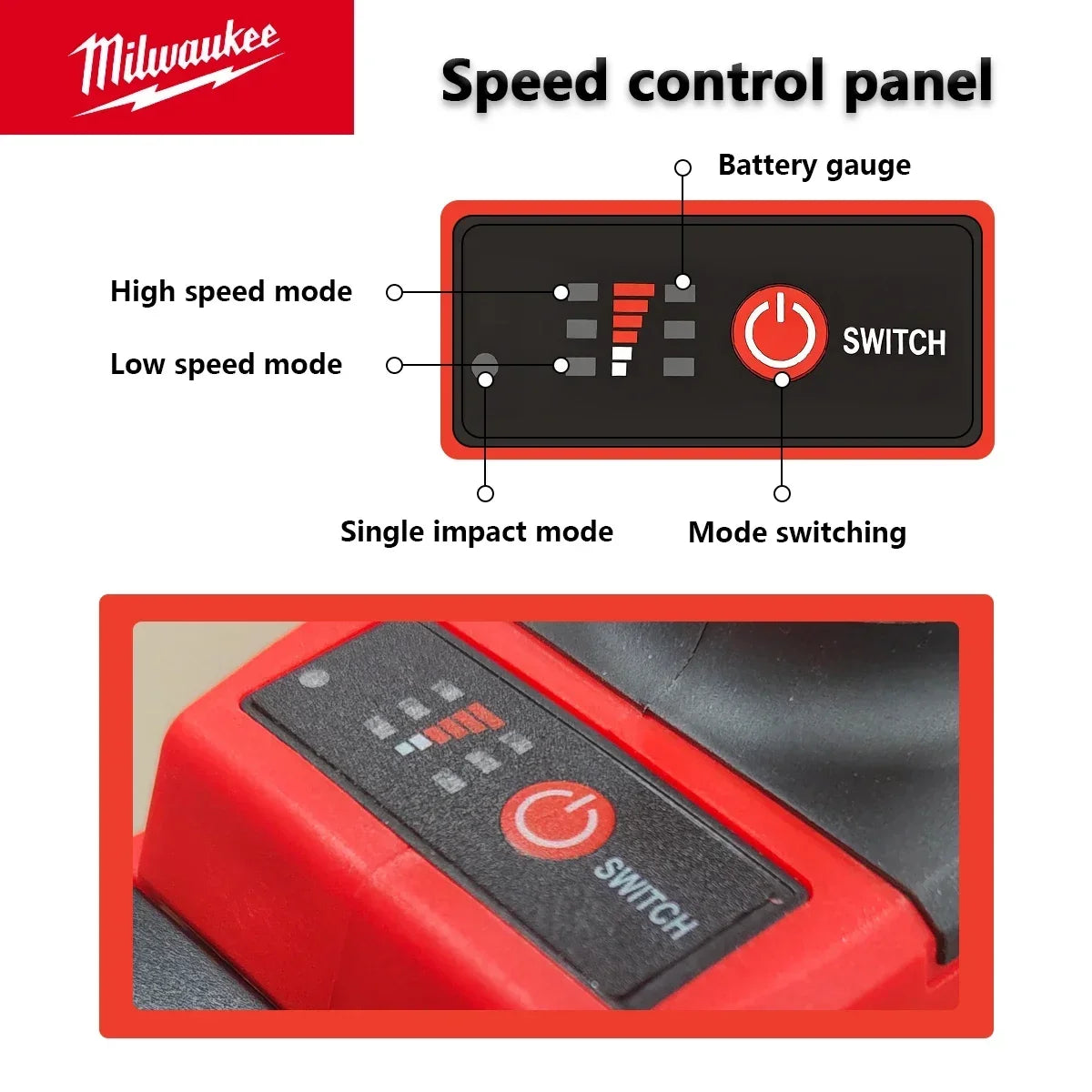 M18 Milwaukee 1/2' FUEL Avvitatore a impulsi brushless senza fili 600N.m 3500RPM con 3 luci LED, chiave dinamometrica compatta, utensile elettrico