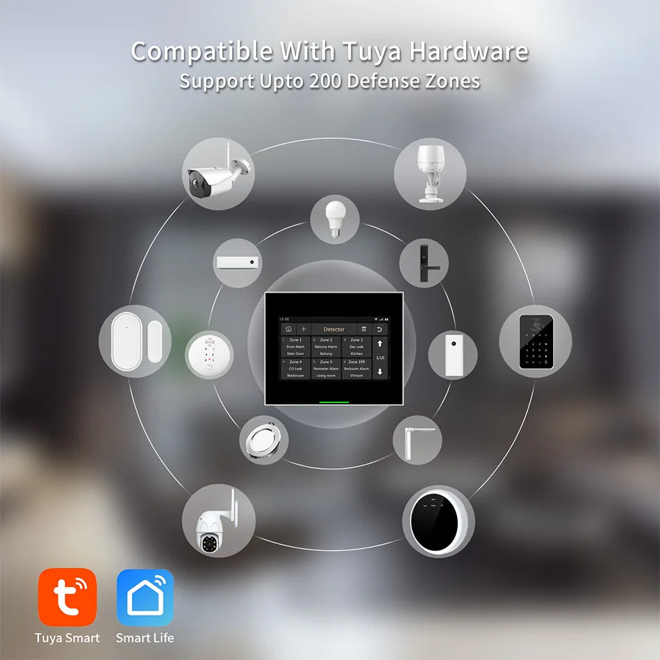 Staniot WiFi versione Tuya kit di sistemi di allarme di sicurezza domestica Wireless WiFi intelligenti compatibili con Alexa e G