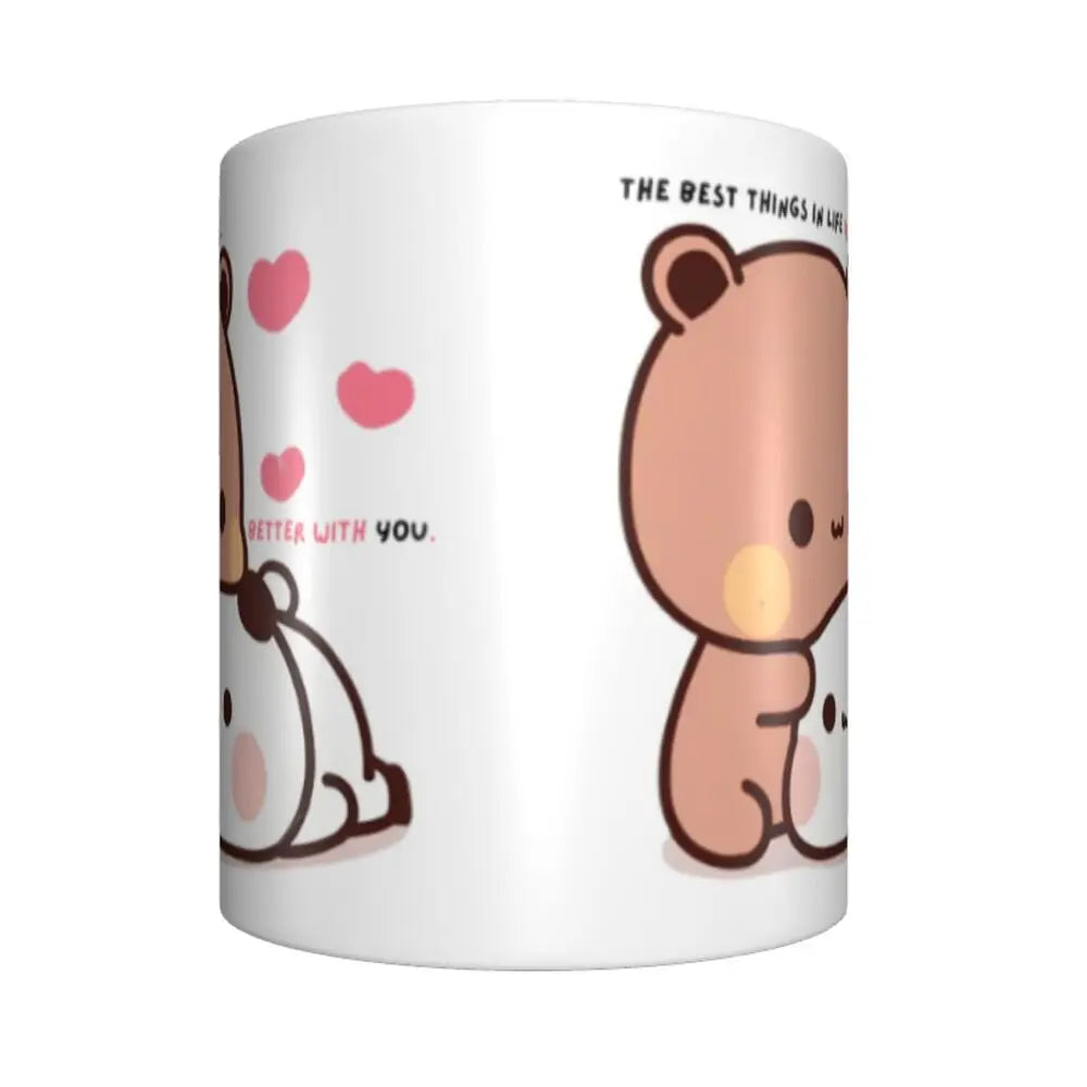 Tazze personalizzate per coppia Bubu Dudu Panda e Brownie Bear Tazza da caffè per tè al latte in ceramica fai-da-te