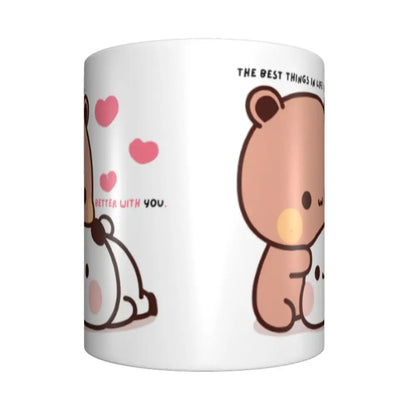 Tazze personalizzate per coppia Bubu Dudu Panda e Brownie Bear Tazza da caffè per tè al latte in ceramica fai-da-te