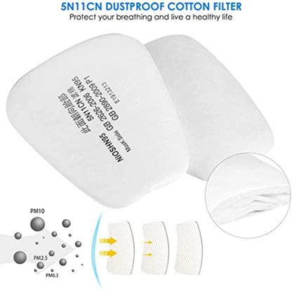 6001/6002/6004 Scatola di cartucce 5N11 Set di filtri in cotone per 3m 6200/7502/6800 Maschere antigas antipolvere Respiratore a spruzzo per verniciatura chimica
