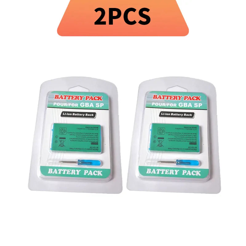 Nuova Batteria Ricaricabile agli Ioni di Litio da 850mAh per Game Boy Advance SP e Kit Cacciavite per Batteria di Ricambio GBA SP