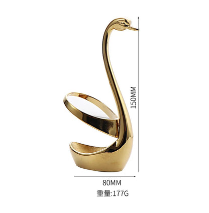 Set di forchette eleganti con base a forma di cigno, cucchiaio da caffè, dessert e insalata in acciaio inossidabile, posate per torte, stoviglie a zero sprechi, dropship