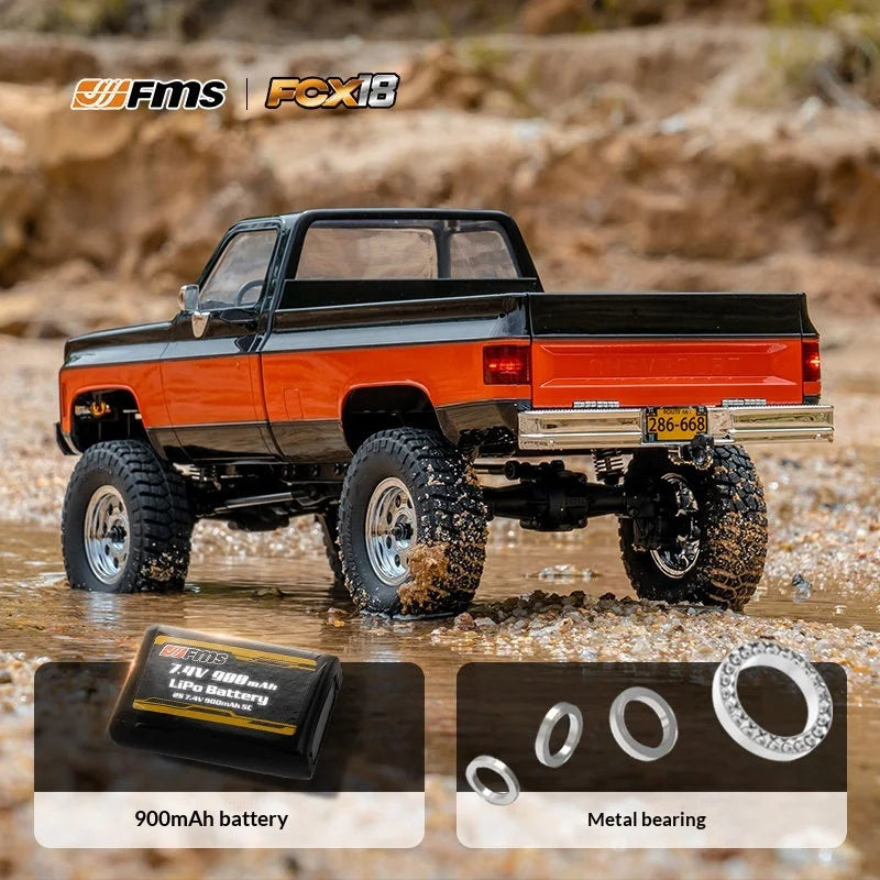 Modellino RC 1:18 di Pickup Truck Fms Fcx Chevrolet K10, Veicolo Elettrico Simulato per Fuoristrada, Giocattolo per Bambini, Regalo Disponibile