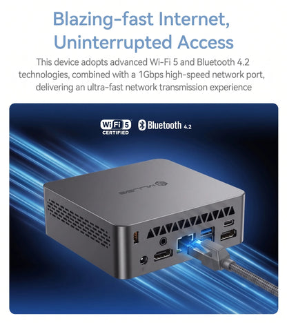 Mini PC MLLSE M2 con Intel Core i3-4030U, 8GB di RAM DDR3, SSD da 128GB, Wi-Fi 5, Bluetooth 4.2, Windows 10 , Mini Computer Desktop
