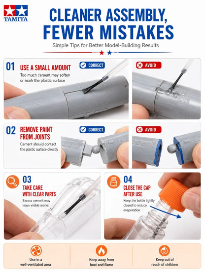 Adesivo in plastica TAMIYA 87012 per modellismo in stirolo, colla di precisione per assemblaggio kit, 20ml