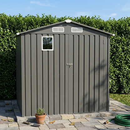 kb-2026 Nuovo Arrivo Capanno da Giardino in Metallo 6x4 FT di Qualità Premium, Casetta Attrezzi da Esterno con Kit di Fondamenta #