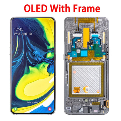 Display LCD Super AMOLED per Samsung A80 A805 A805F, gruppo digitalizzatore touchscreen con sensore di impronte digitali per Samsung A90 LCD