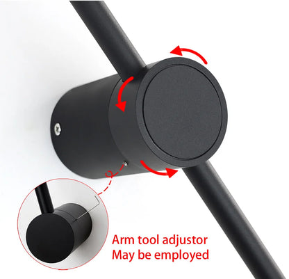 Lampada da parete moderna a LED 350 ° Lampada da parete lunga con rotazione Lampada da parete per camera da letto Soggiorno TV Divano Sfondo Apparecchio di illuminazione per interni
