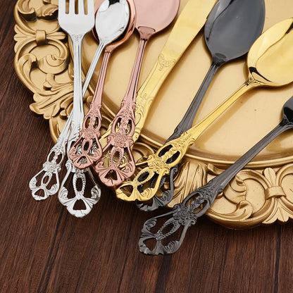 Set di posate da 20 pezzi in acciaio inossidabile color oro rosa, coltello, forchetta, cucchiaio, posate da tavola, stoviglie da cucina