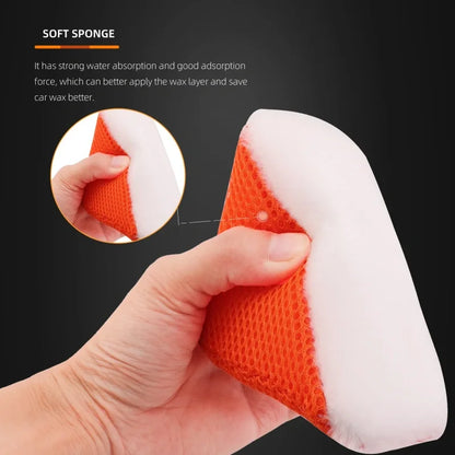 SPTA 1 pz Spugna triangolare per la pulizia degli interni dell'auto, applicatore a cuneo per la pulizia della pelle, della gomma e della plastica, per la ceratura