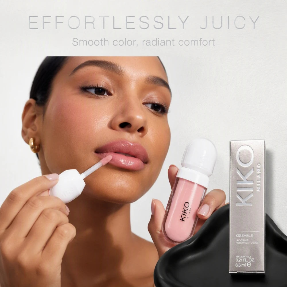 KIKO MILANO Kissable Plumping Lip Cream, Lucidalabbra Idratante, Trucco Quotidiano, Serata Romantica, Tonalità Assortite, Brillantezza a Lunga Durata