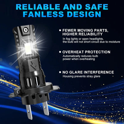 TOAUTO H4 Fari a LED 70W 30000LM H7 LED Canbus 9005 9006 H11 Lampadine per auto Faro automatico Fendinebbia 6000K 12V 24V Bianco