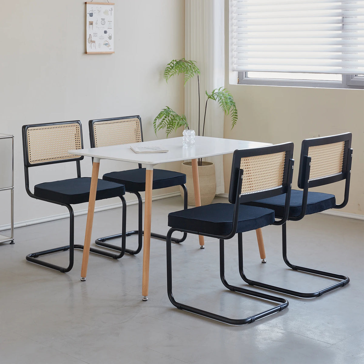 EGOONM Set di 2/4 sedie da pranzo retrò sedia in rattan di plastica casa camera da letto scrivania schienale sgabello arco computer ufficio sedile imbottito
