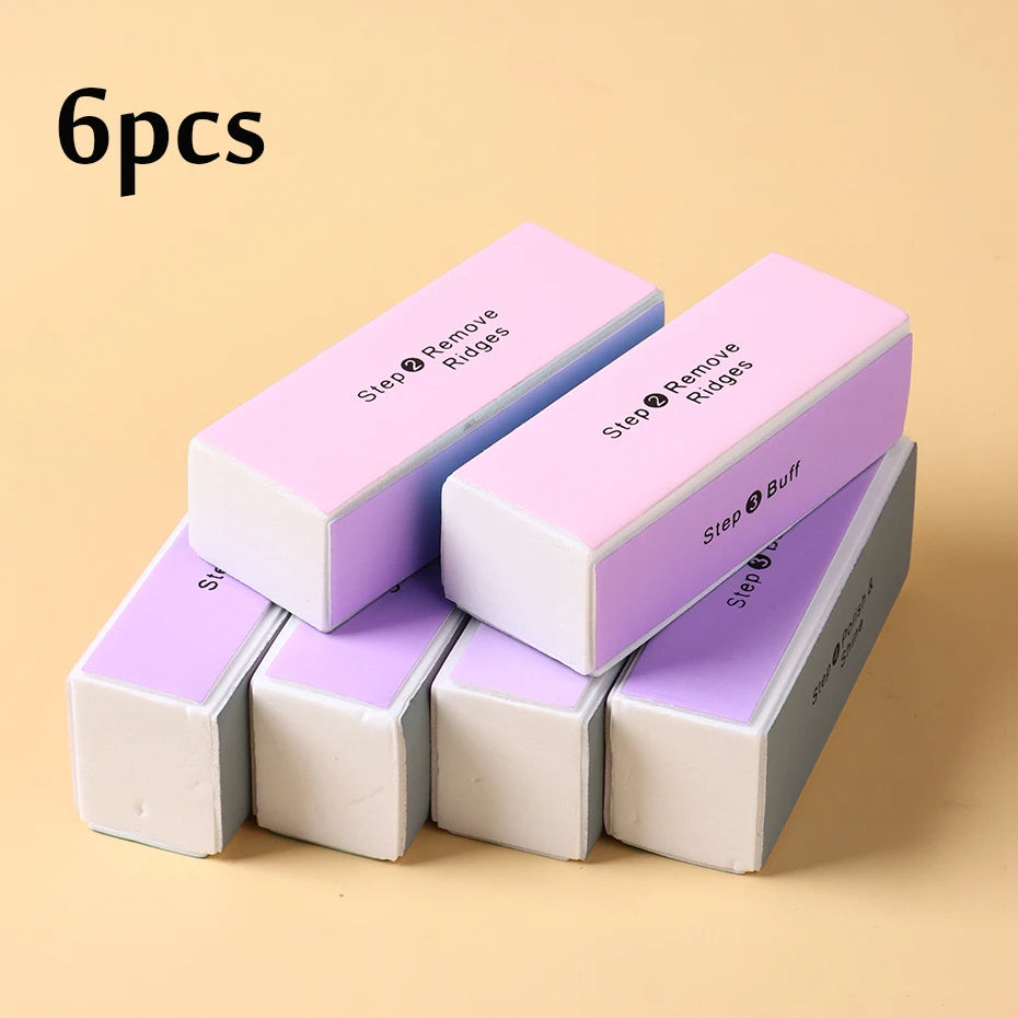 Tamponi per unghie in spugna a 4 lati Blocco per levigatura colorato Levigatura Lucidatura Lima per unghie Strumento professionale per manicure per unghie su 4 lati