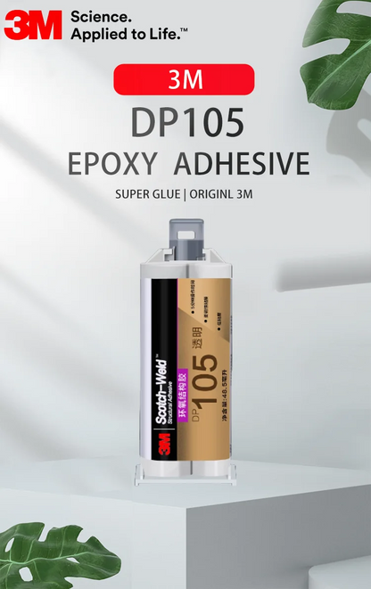 Adesivo Epossidico Trasparente Originale 3M DP105 Scotch-Weld, Colla Strutturale Flessibile a Presa Rapida per Metallo, Vetro, Plastica, 48,5ml