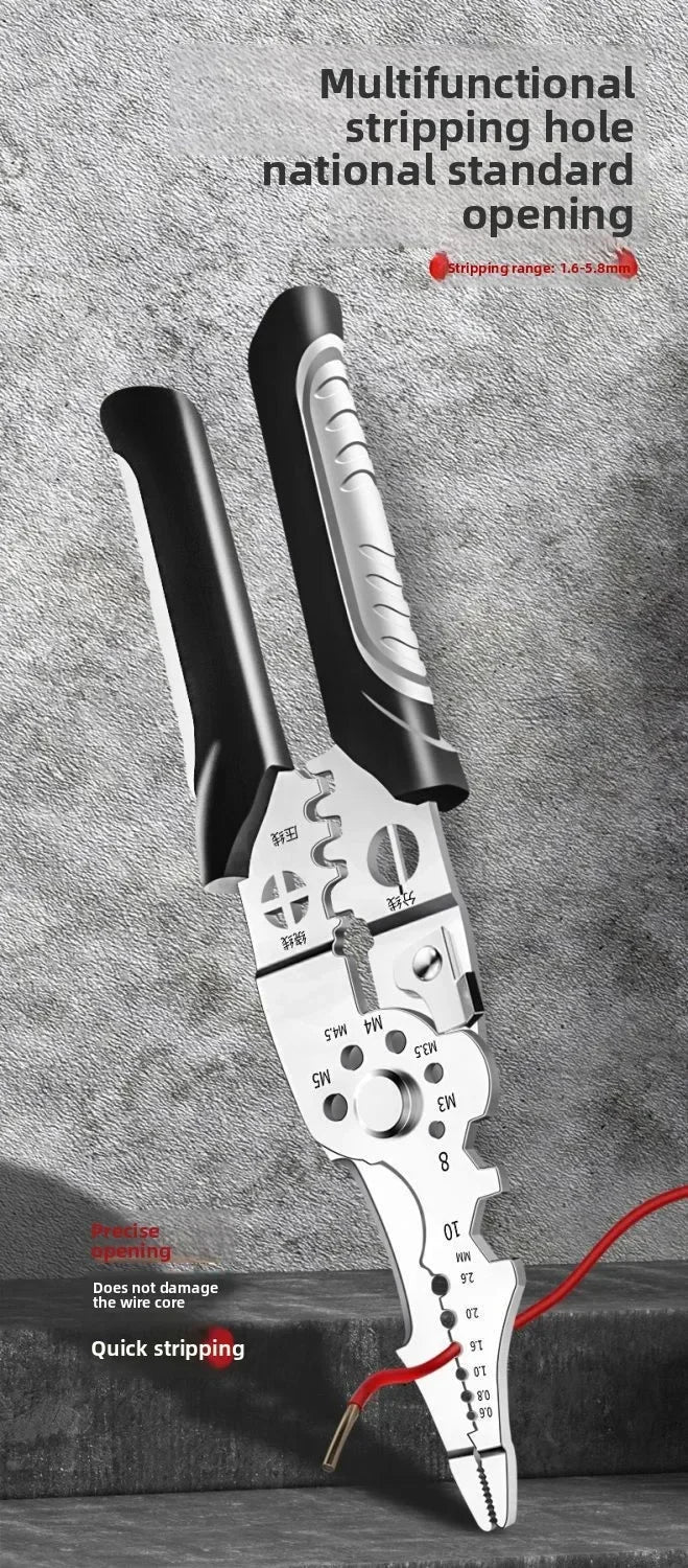 Pinze per elettricisti professionali, spelafili multifunzione e strumento di crimpatura per cablaggio elettrico, elettricista indispensabile