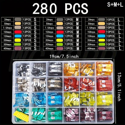 Kit combinato di fusibili per auto da 50-306 pezzi, mini, piccoli e medi, fusibili a lama per applicazioni marine e automobilistiche, 2A 3A 5A 10A 15A 20A 25A 30A 35A