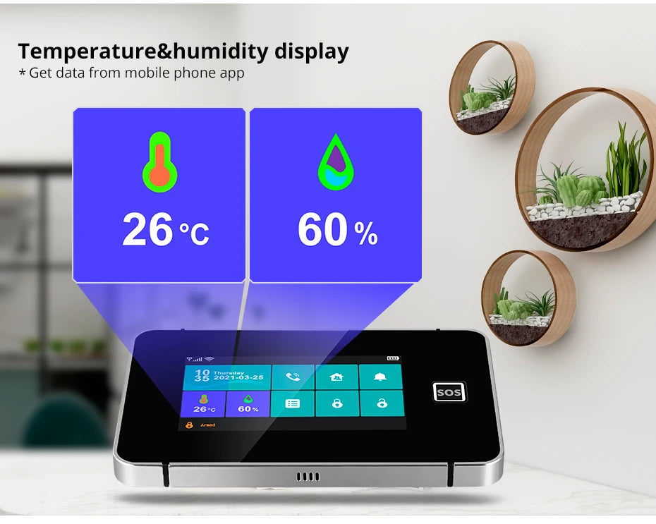 KERUI 2G WIFI GSM Sistema di Allarme Domestico Set Touch Screen da 4.3 pollici Sistema di Allarme di Sicurezza Tuya Smart App Alexa per la Casa Antifurto