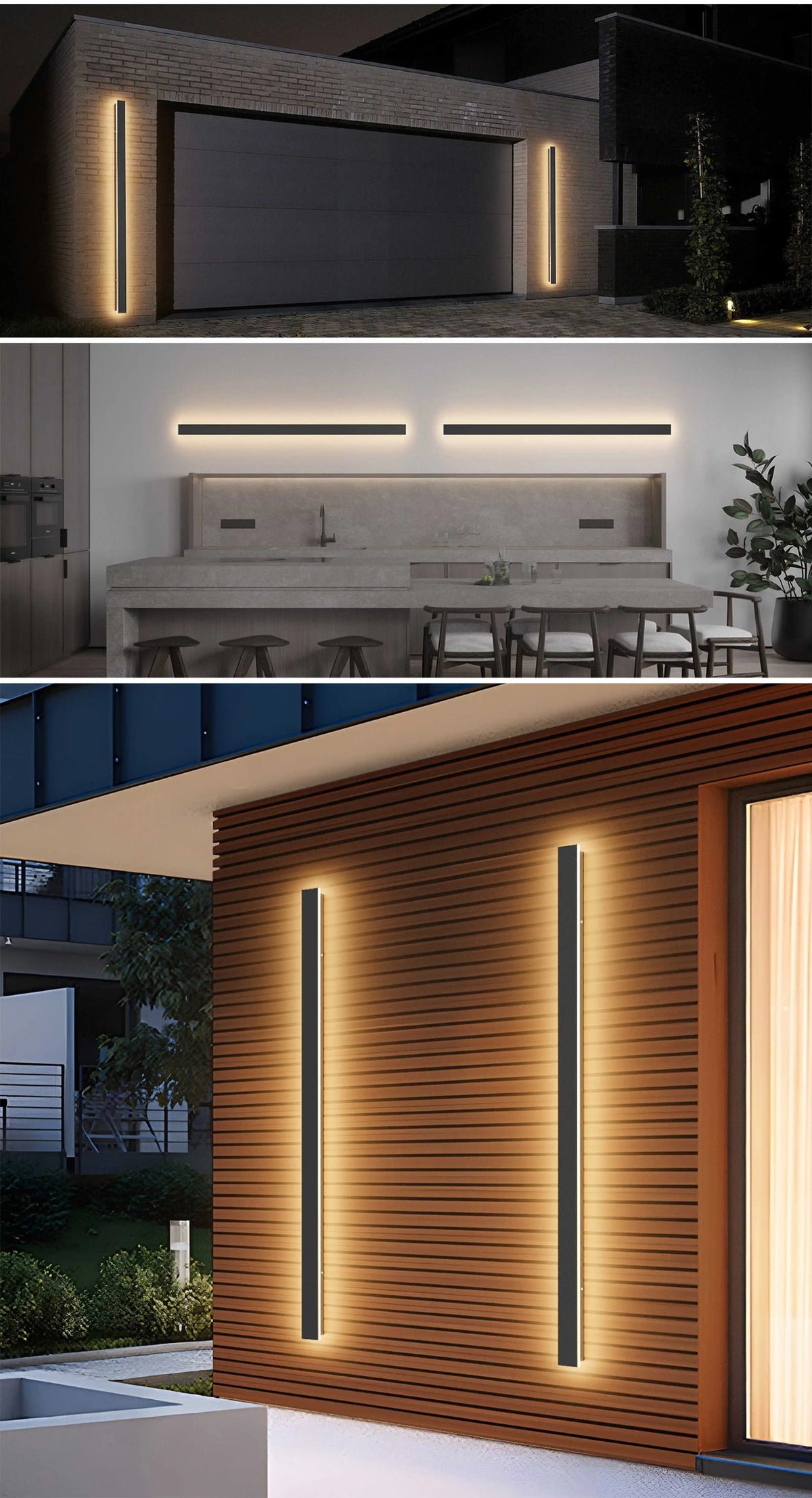 Lampada da Parete LED Moderna IP65 Impermeabile Nera per Esterni, Giardino, Scale, Portico, Illuminazione da Parete Antiruggine per Interni e Soggiorno