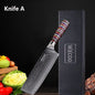 Coltelli da Cucina Professionali WXCOO in Acciaio Damascato con Scatola, Coltello Giapponese per Affettare, Coltello Domestico per Frutta e Verdura, Coltello da Disosso a 67 Strati