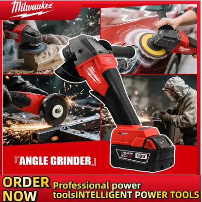 Smerigliatrice Angolare Milwaukee 125mm, Macchina per Lucidatura e Taglio, Interruttore a Leva Senza Blocco, Utensili Elettrici a Batteria
