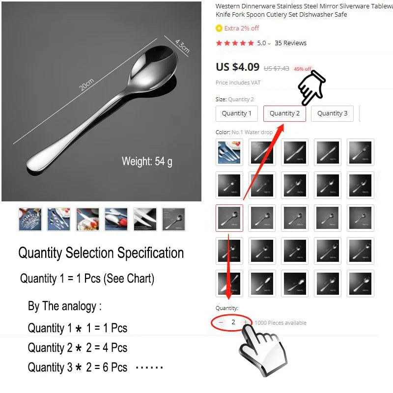 Set di posate da 24 pezzi in acciaio inossidabile, set di stoviglie, cucchiaio e forchetta, coltello, forchetta, cucchiaio da dessert, cucchiaio da tè