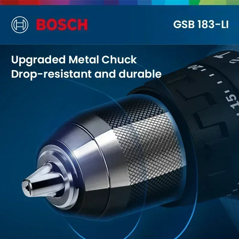 Trapano avvitatore a impulsi senza fili Bosch GSB183-LI 18V, avvitatore elettrico ad alta coppia per legno, metallo, muratura, utensile elettrico per il fai da te