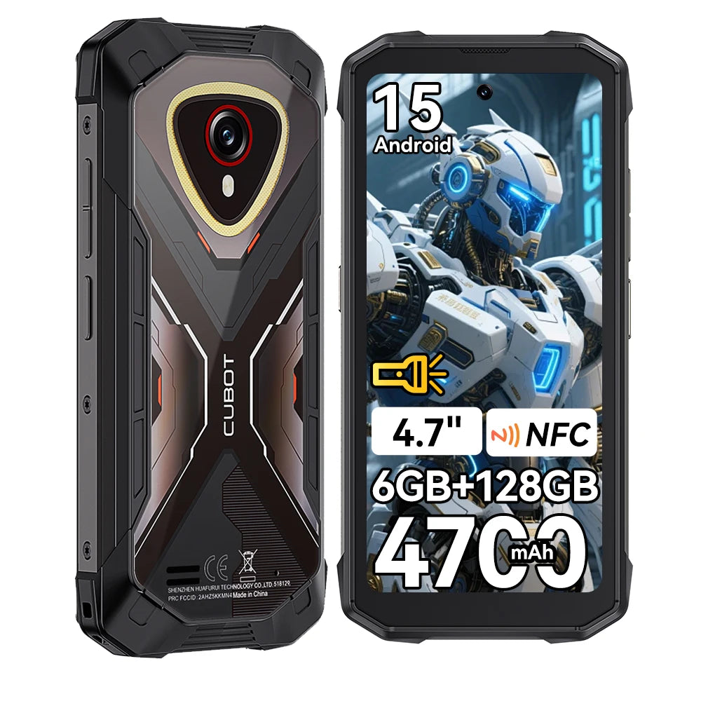 Cubot KingKong MINI 4 6GB+128GB, 4,7" Mini Telefono Cellulare, 4700mAh, Piccolo Smartphone, Android 15, NFC, 48MP, Luce da Campeggio