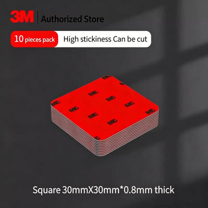 3M 10 pezzi 5108 Nastro biadesivo quadrato/rotondo, adesivo per fissaggio forte, nastro ad alta viscosità senza tracce, nastro speciale per fissaggio auto